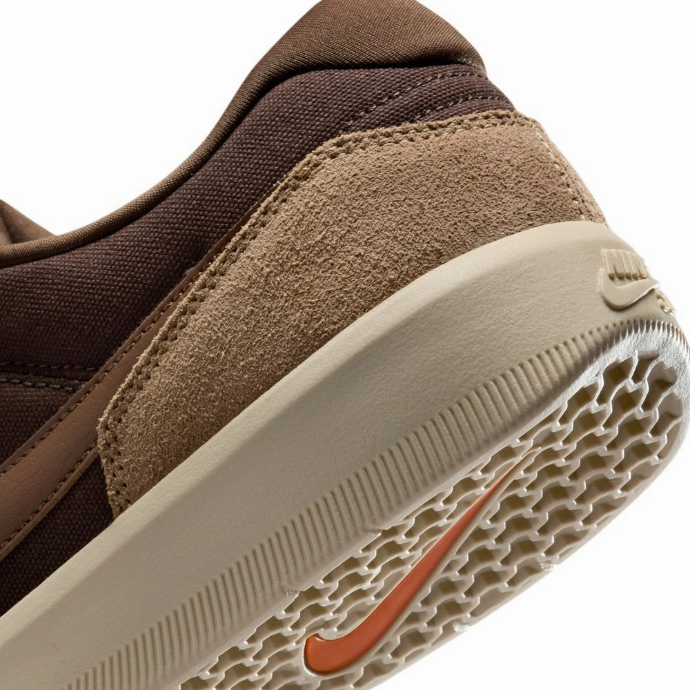 Nike Kevin Durant Shoes DV5477201 Baroque Brown Mosswood Brown Force 58 Nike SB Suede Skateboarding Shoes