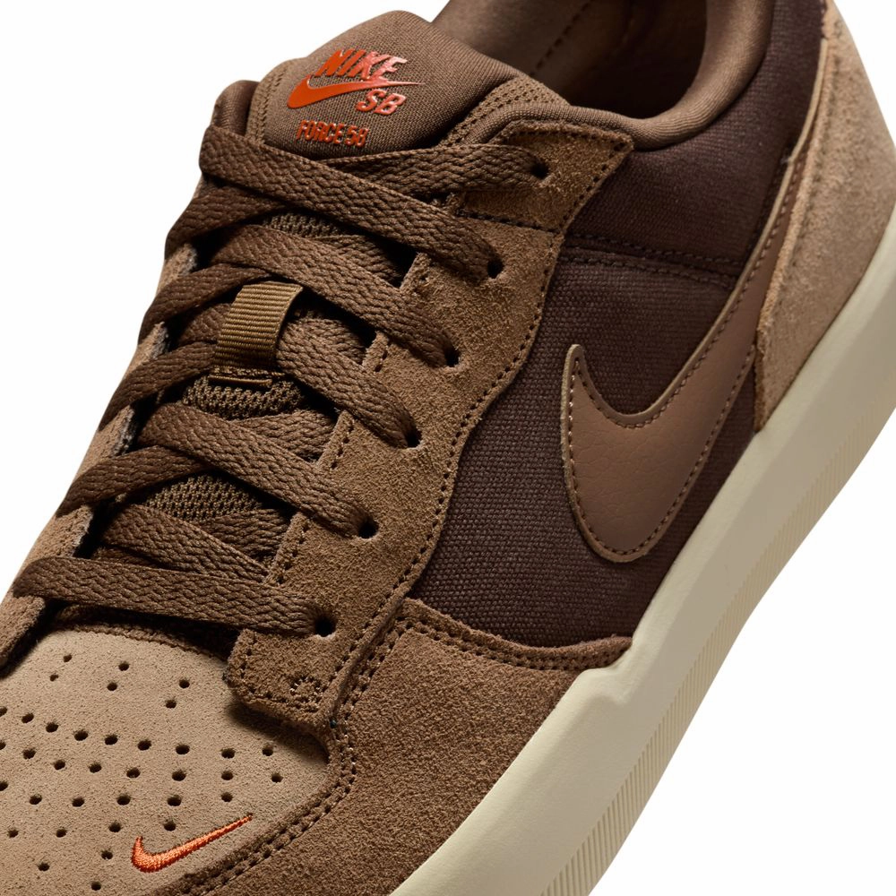 Gps Nike Shoes DV5477201 Baroque Brown Mosswood Brown Force 58 Nike SB Suede Skateboarding Shoes