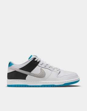 Nike SB Dunk Low Pro Skate Shoes - White/Neutral Grey-Black-Laser Blue Nike Comfort Shoes