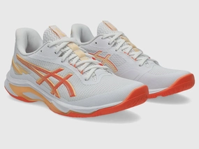 Asics Womens Netburner Ballistic FF 4 - White/Vivid Coral Asics Shoes Gel Lyte