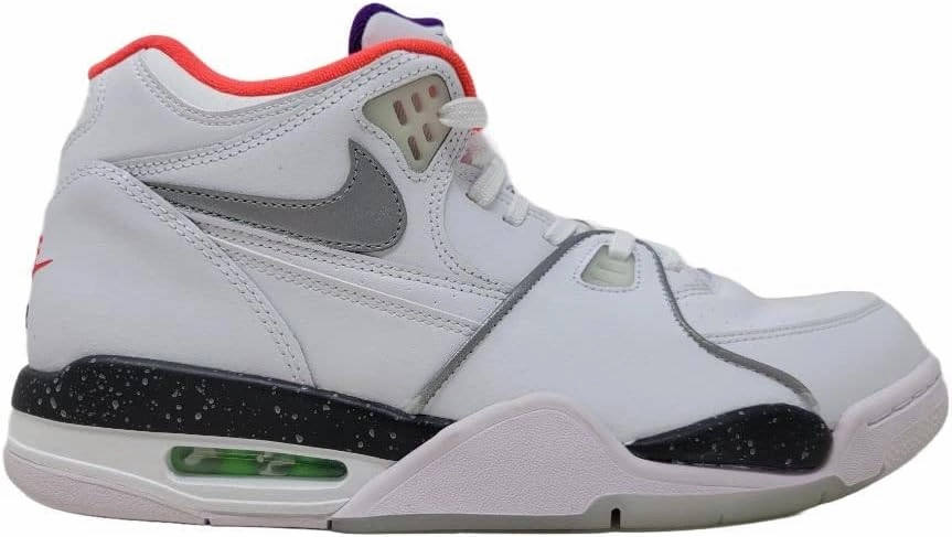 Nike Free Run Sports Shoes Nike Men's Air Flight 89 Basketball Shoes, White/Silver-White, 8 M US