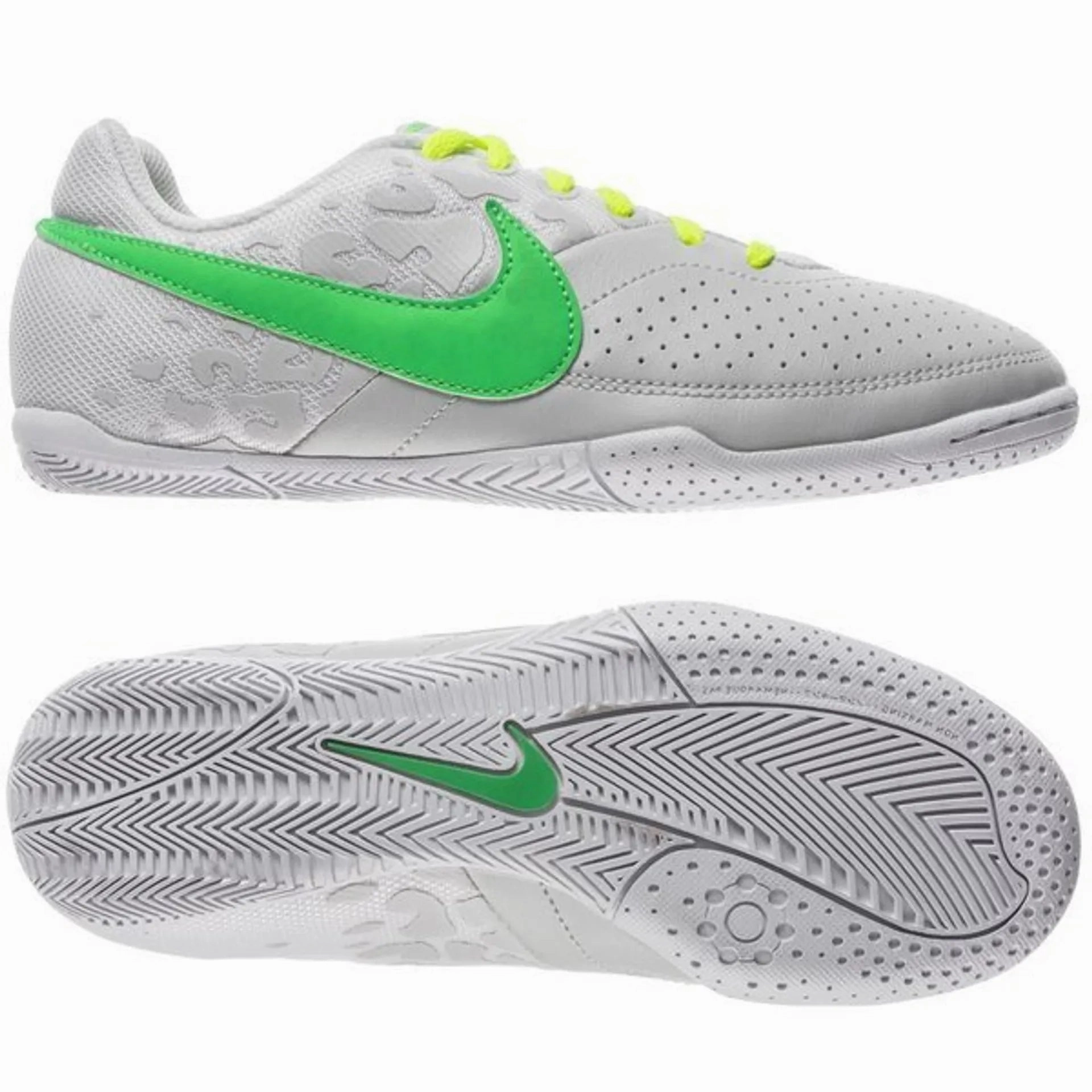 Fg/ag Firm Ground Soccer Cleat Nike JR Elastico II Indoor Soccer Shoes - Pure Platinum/Pison Green/Volt