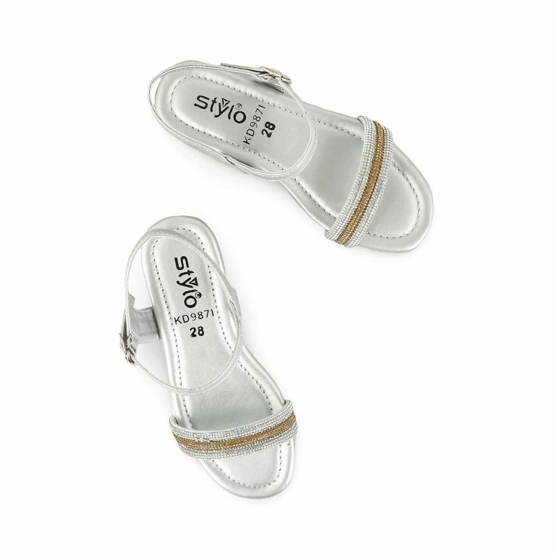 Girls Silver Formal Sandal KD9871