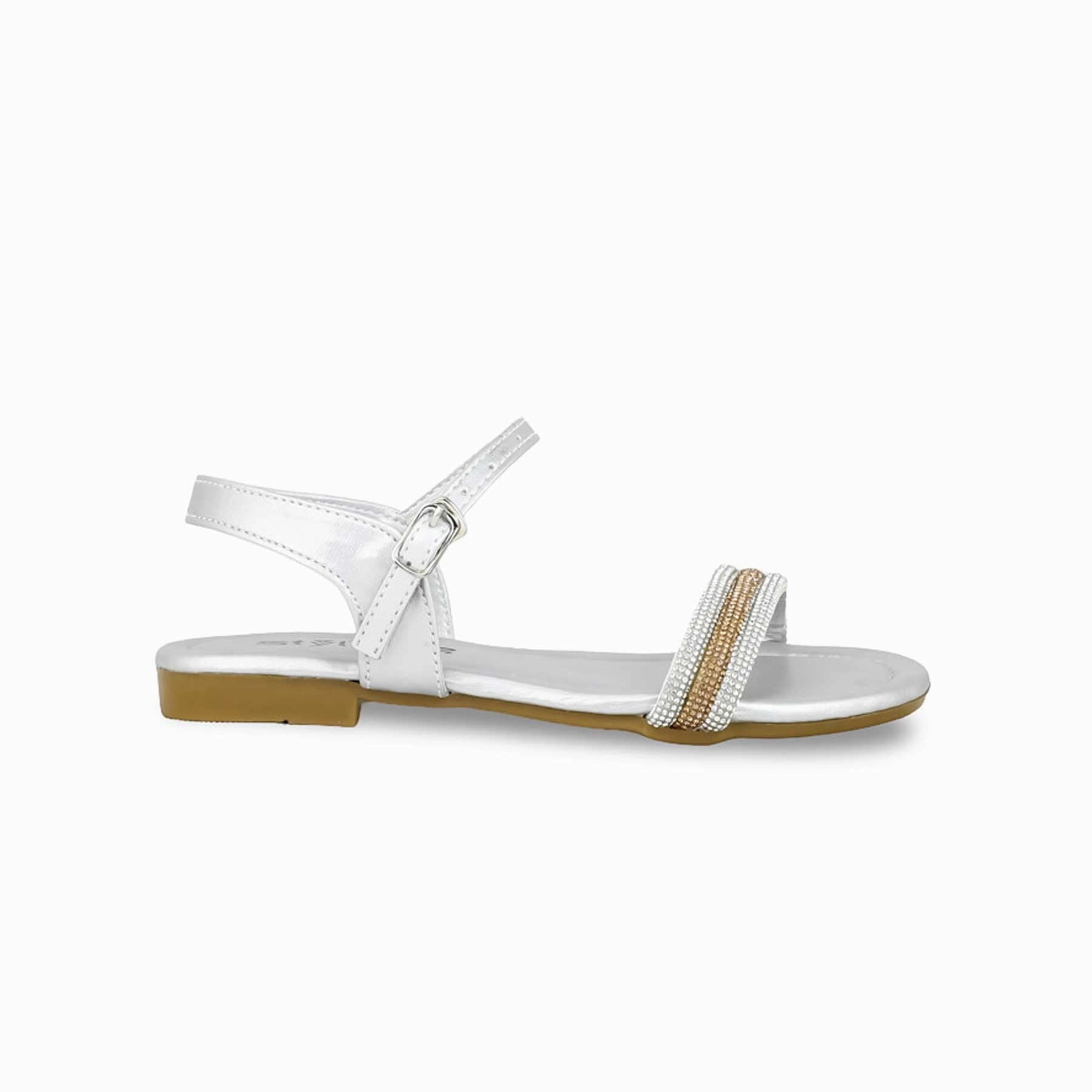 Sandals In The Caribbean Girls Silver Formal Sandal KD9871