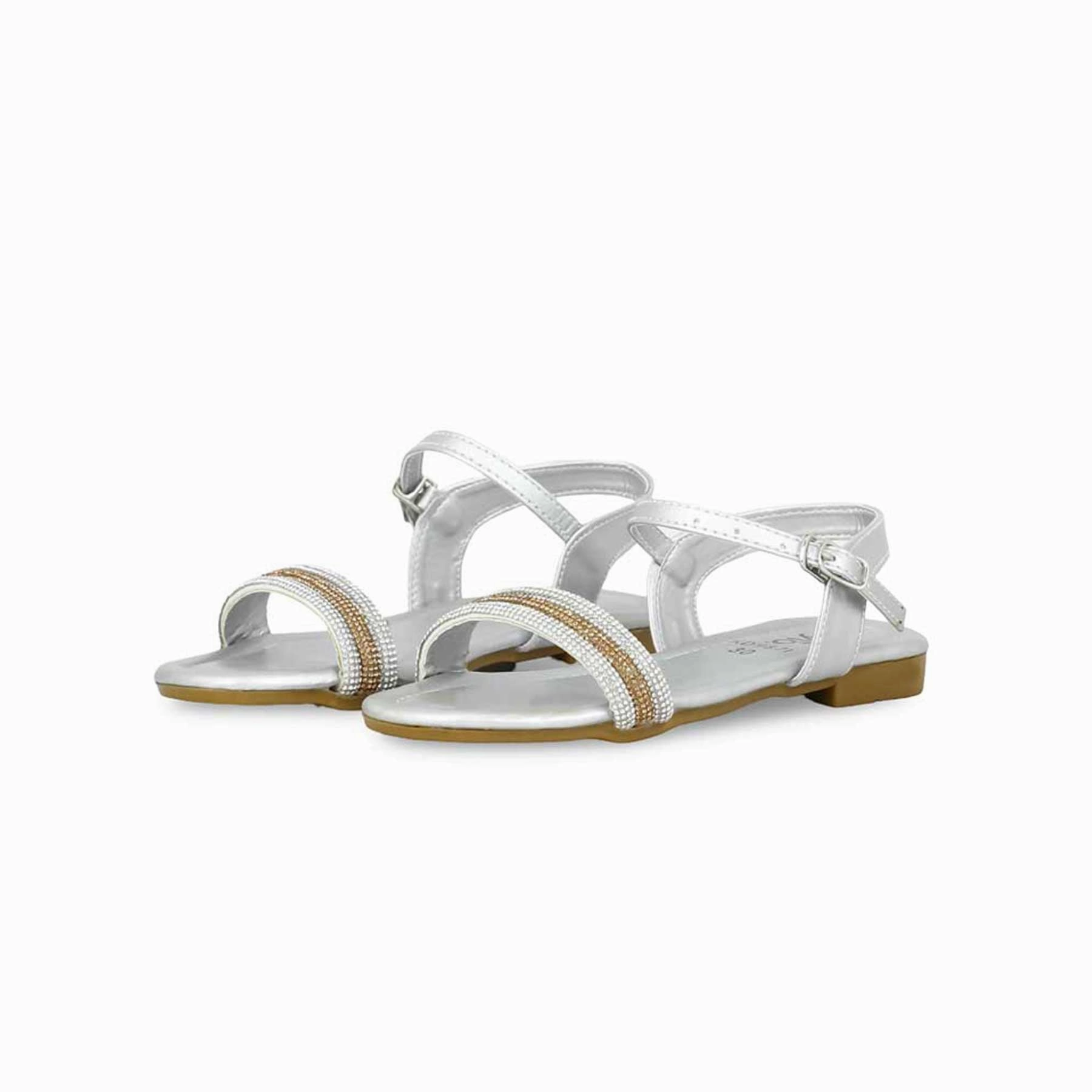 Girls Silver Formal Sandal KD9871