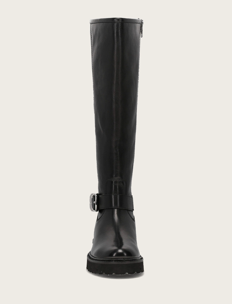 Olivia Buckle Tall Leather Knee High Dress Boots