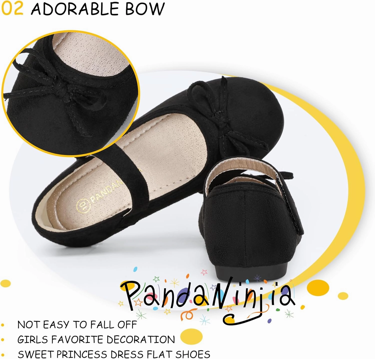PANDANINJIA Toddler Dress Shoes Bowknot Mary Jane Shoes Girls Ballet Flats for Kids Wedding Party Uniform Church Shoes Asics Gel-kayano 23 Lite-show Running Shoe