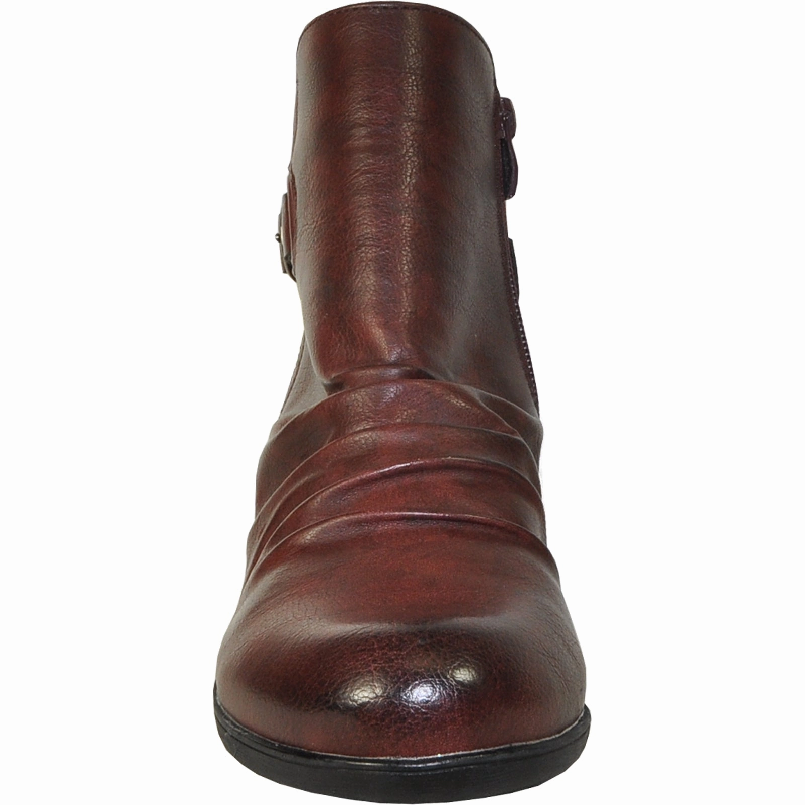 Snakeskin Flat Ankle Boots VANGELO Women Boot HF9429 Ankle Dress Boot Bordo Red