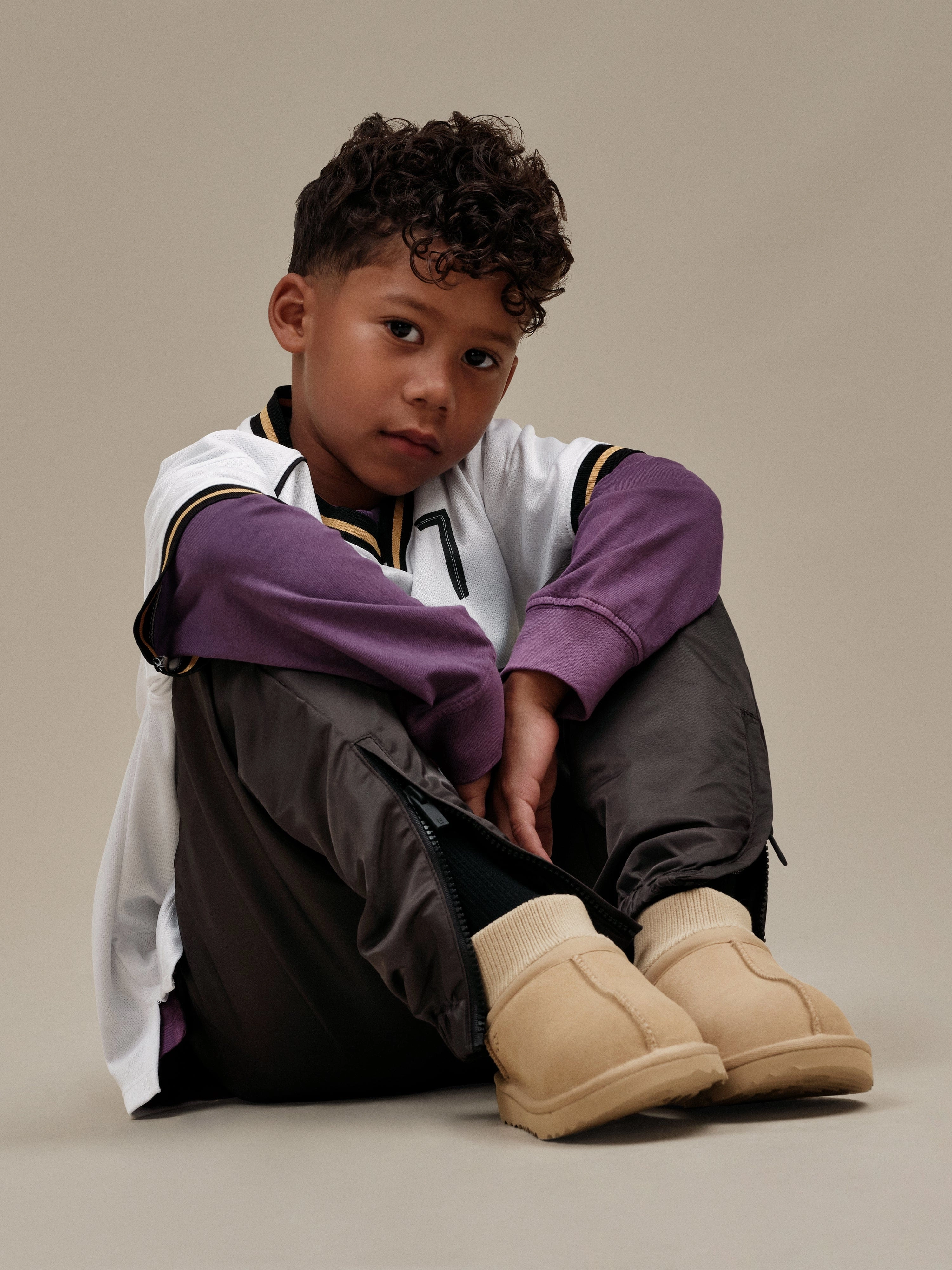 Cool Winter Boots UGG Kids Classic Ultra Stretch Cuff Boots in Beige