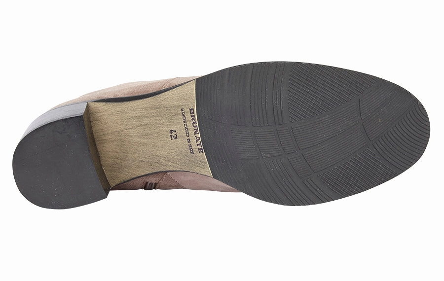 Faux Suede Block Heel Ankle Boots Br Amy