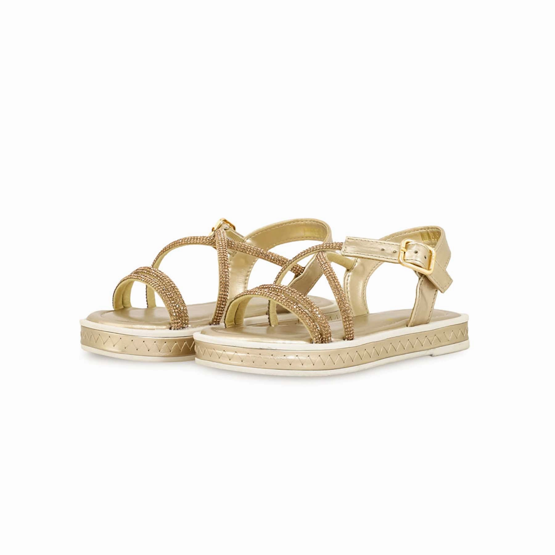 Girls Golden Fancy Sandal KD9839 Summer Wedge Sandals