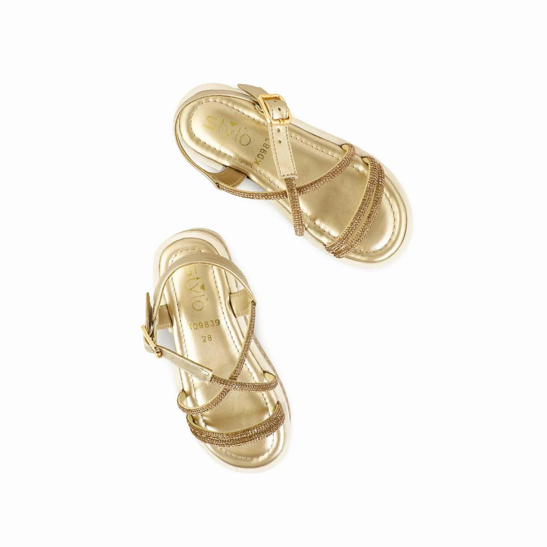 Girls Golden Fancy Sandal KD9839 Best Platform Sandals