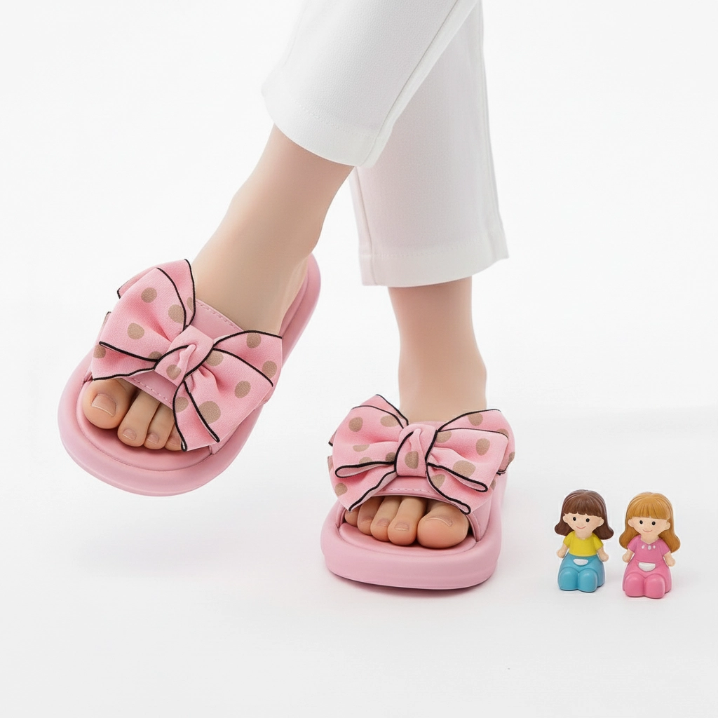 American Eagle Grinch Slippers Kids polka knot