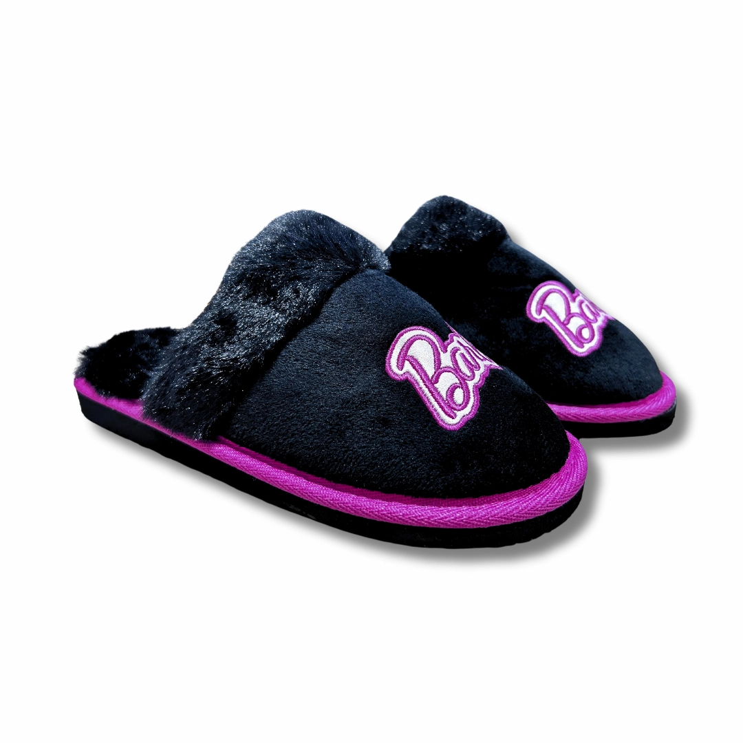 William Lamb Girls Slipper Barbie Black/Pink Slippers Eu Size