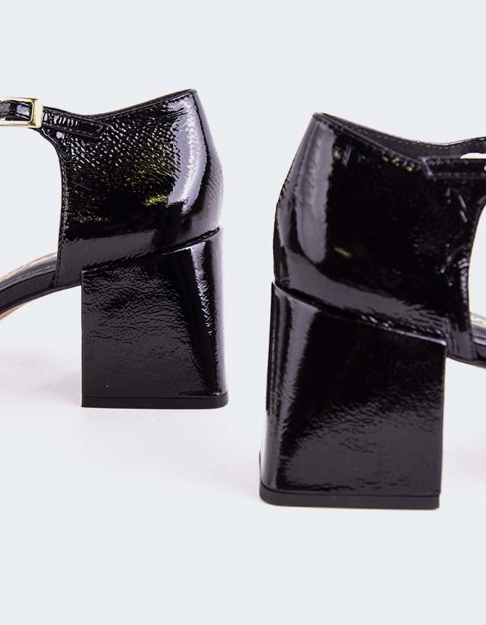 Parenna Black Naplack Ankle Boots Cowboy Style