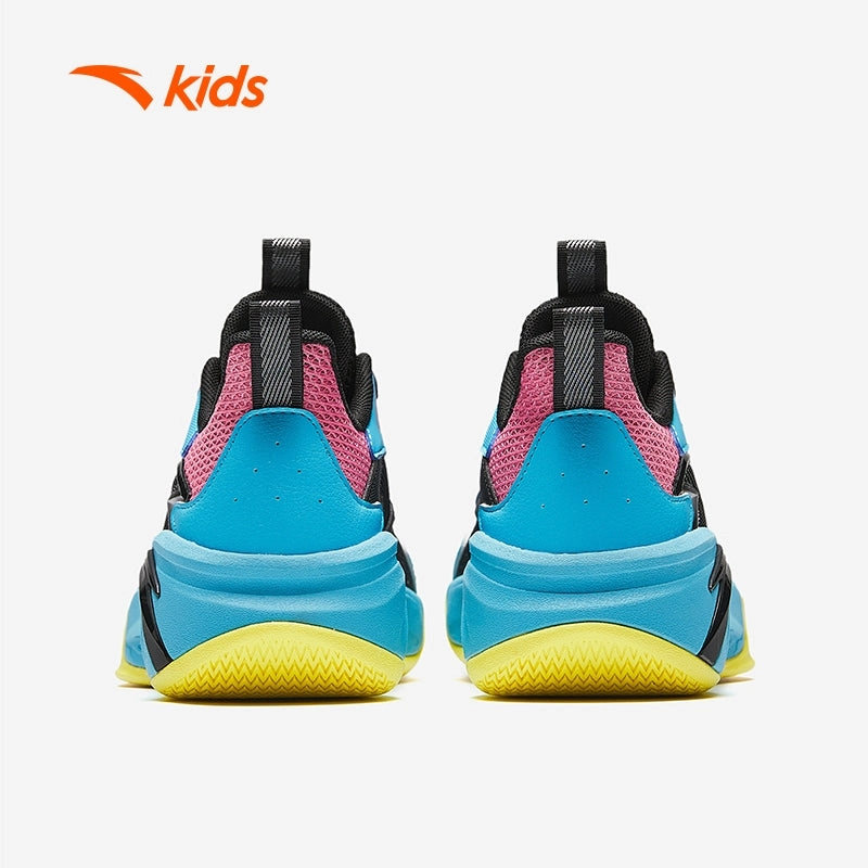 anta kids boys splash 7 basketball shoes A125B1131-3 -black/blue/pink (kasut bola keranjang kanak lelaki) Golf Spikes