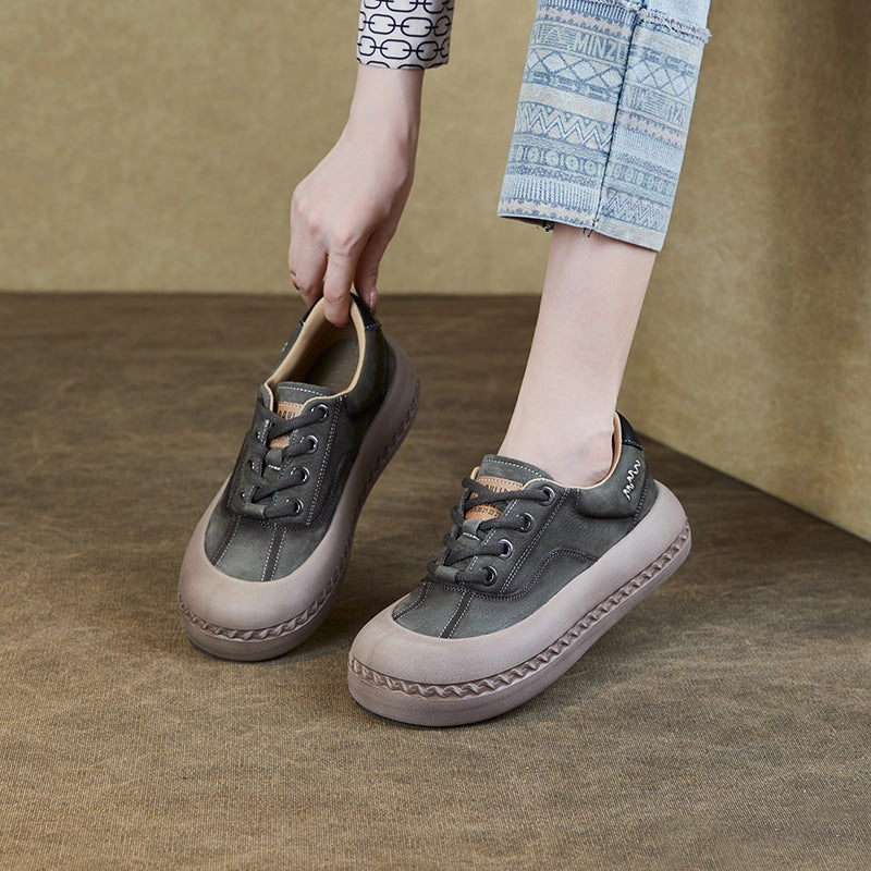 Badminton Shoes For Men Philippines Women Retro Fashion Leather Casual Shoes