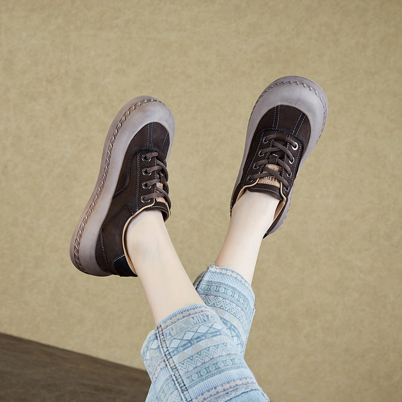 Best Badminton Shoes Under 2000 Women Retro Fashion Leather Casual Shoes