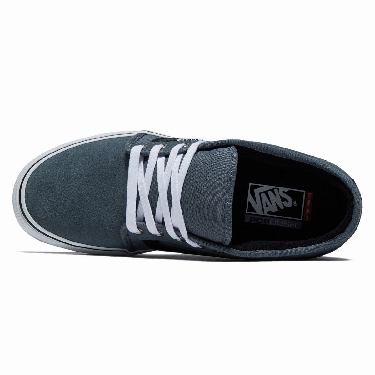 Vans Skate Chukka Low Sidestripe Shoes - Black/Slate Blue Puffy Tongue Skate