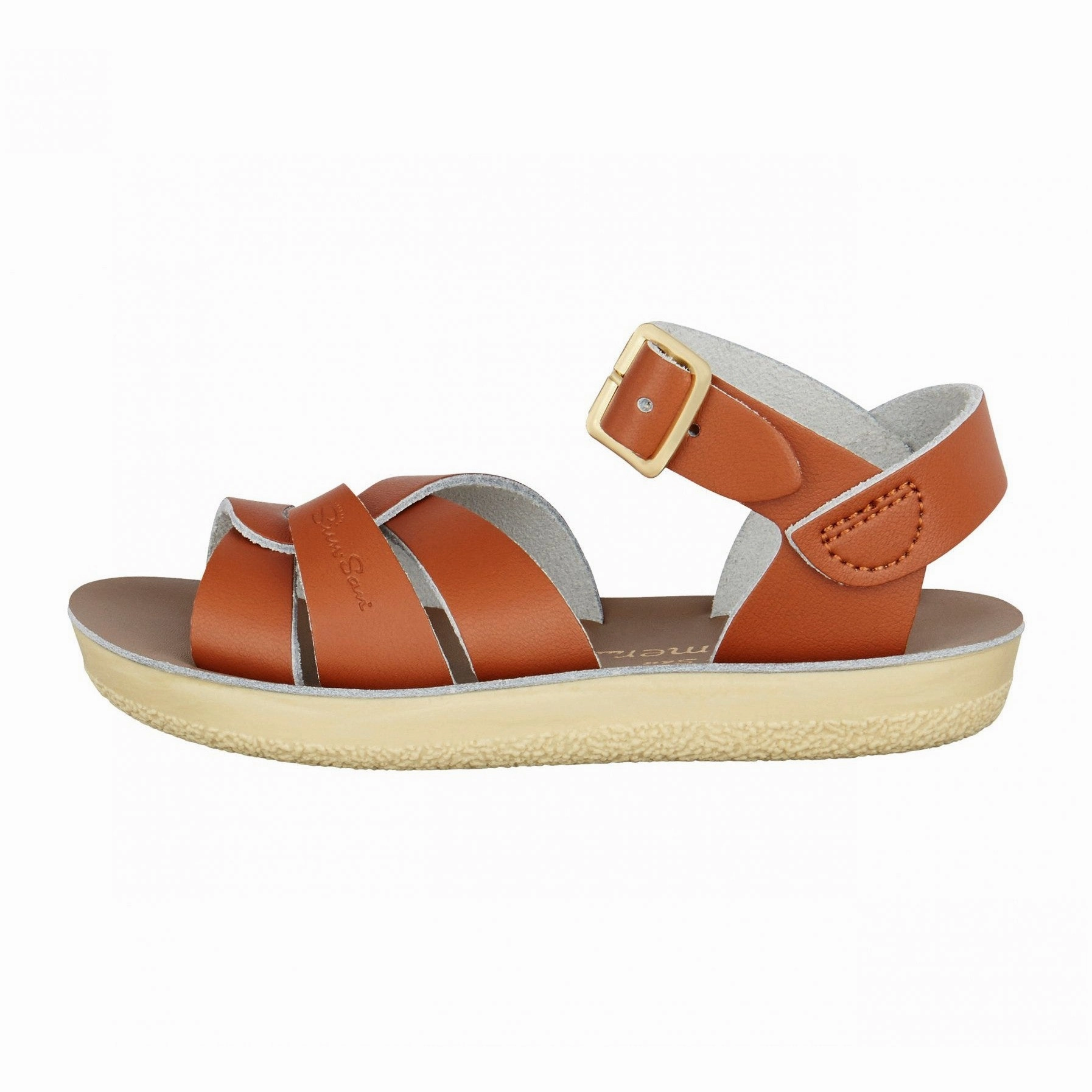 Long Run Running Shoes Salt-Water Swimmer Childrens Tan Leather Sandals