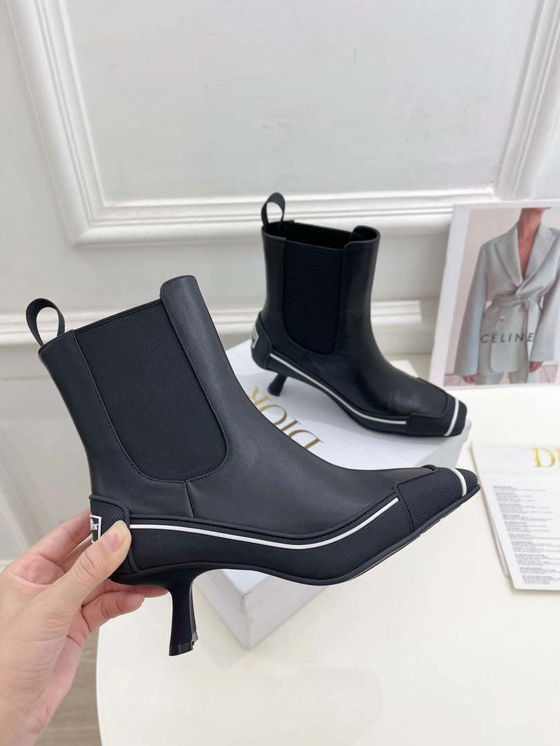 Dior Womens Shoes- D-Motion Heeled Ankle Boot Magdalena Arcadia Heeled Chelsea Boots