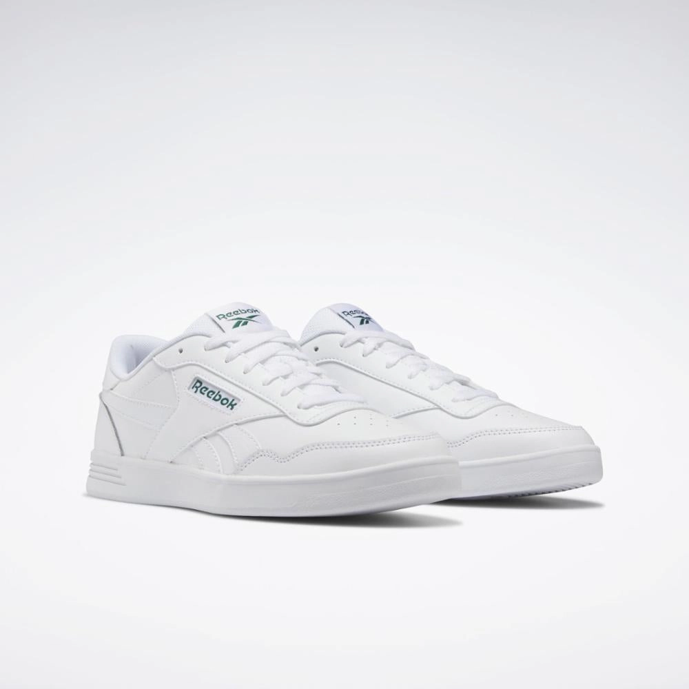 Reebok Footwear Men Reebok Court Advance Shoes FTWWHT/FTWWHT/CLOGRN Asos Tennis Shoes