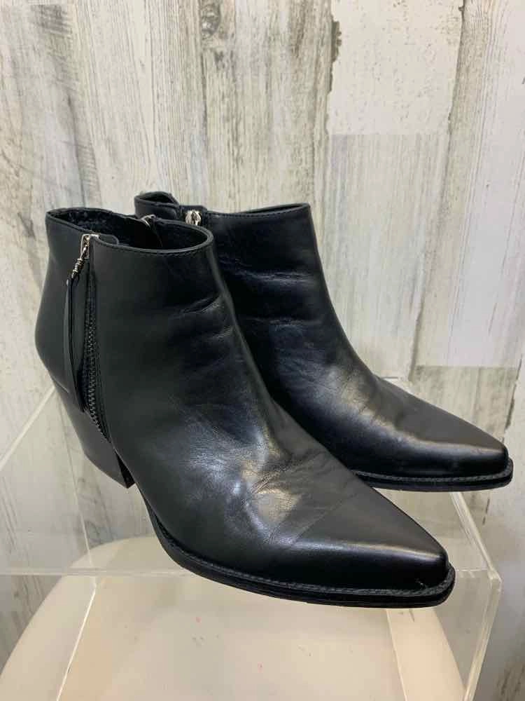 Flat Western Ankle Boots SAM EDELMAN SHOES Shoe Size 8.5 Black Leather ANKLE BOOT Shoes