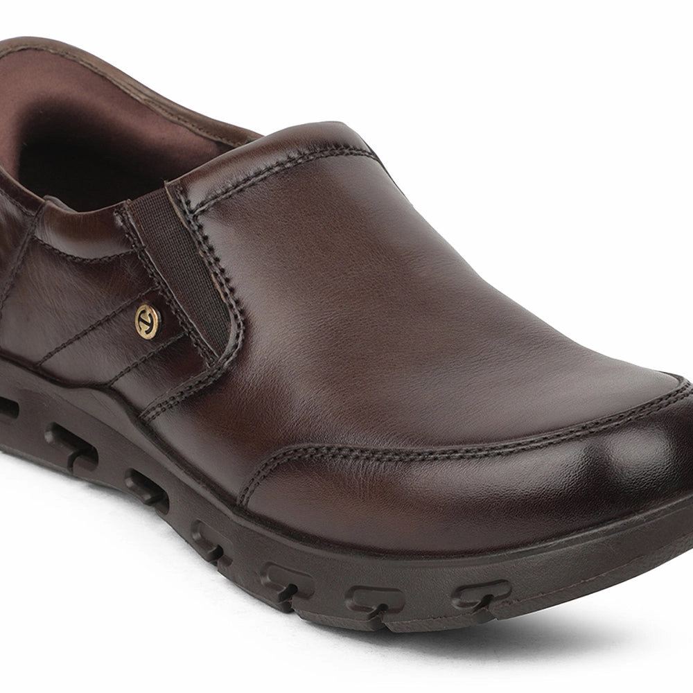 Hybrid Derby Shoes Healers Brown Casual Non Lacing Shoes For Men ASF-2 By Liberty