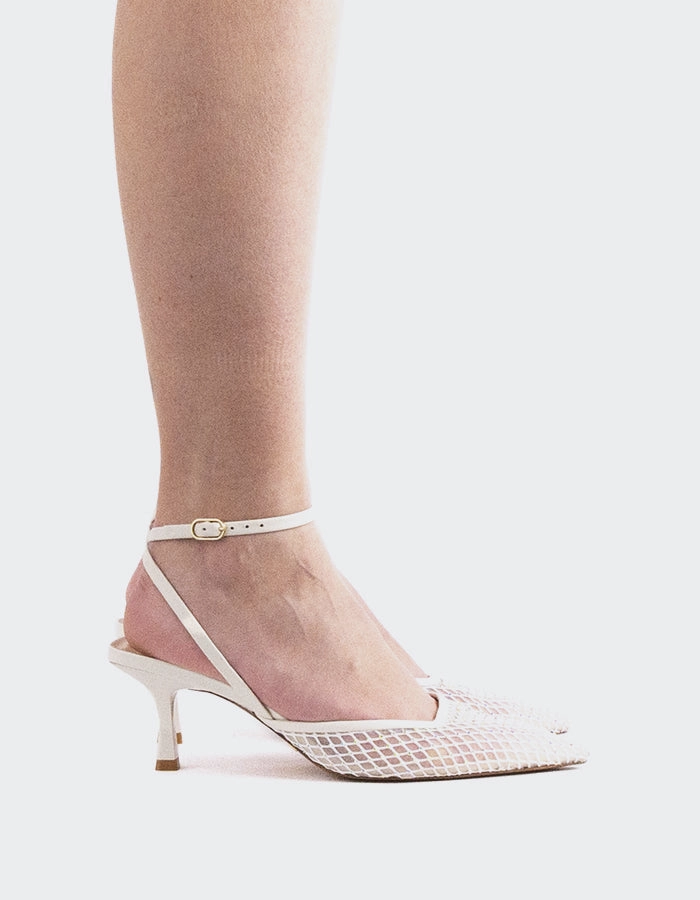 Unstructured Ankle Boots Aster White Mesh