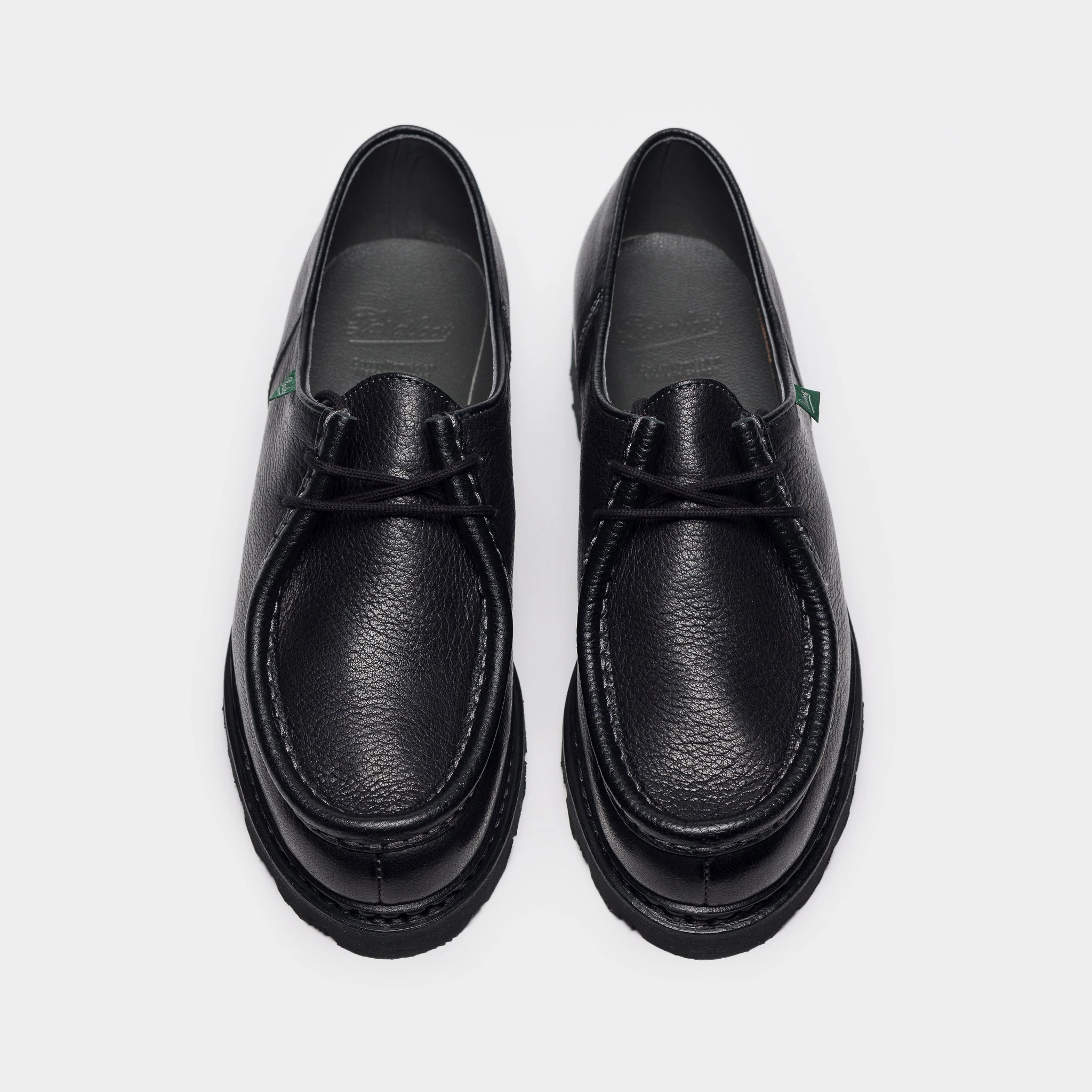 Michael Moc Lace-Up Shoe in Black Deer Leather Brogue Oxford Shoes
