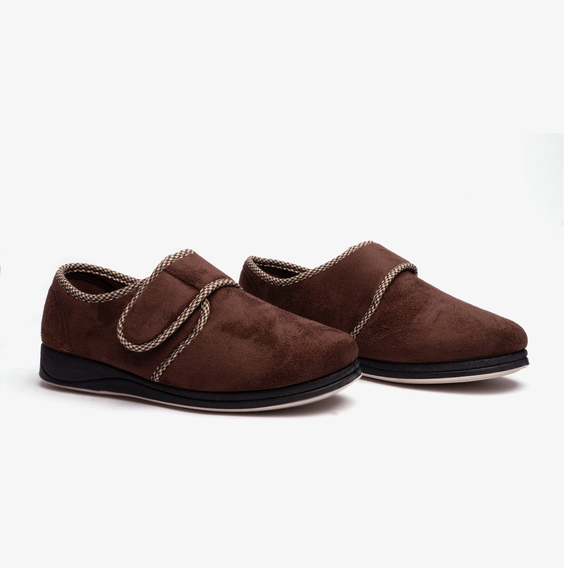 Padders HARRY (G Fit) Mens Slippers Dark Brown Disco Slides