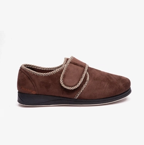 Slippers Size 12 Padders HARRY (G Fit) Mens Slippers Dark Brown