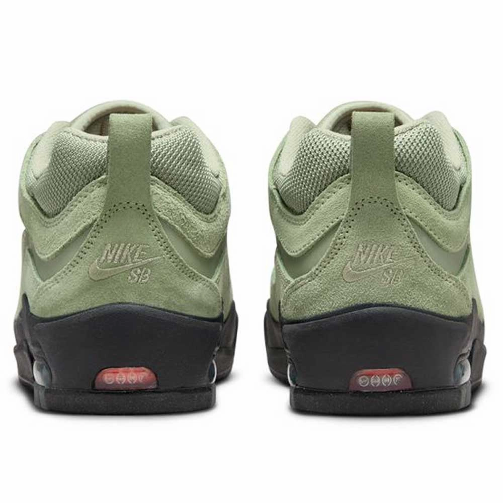 Backwards Nike Logo Shoes FB2393300 Green Black Air MAX Ishod Nike SB Leather Suede Shoes