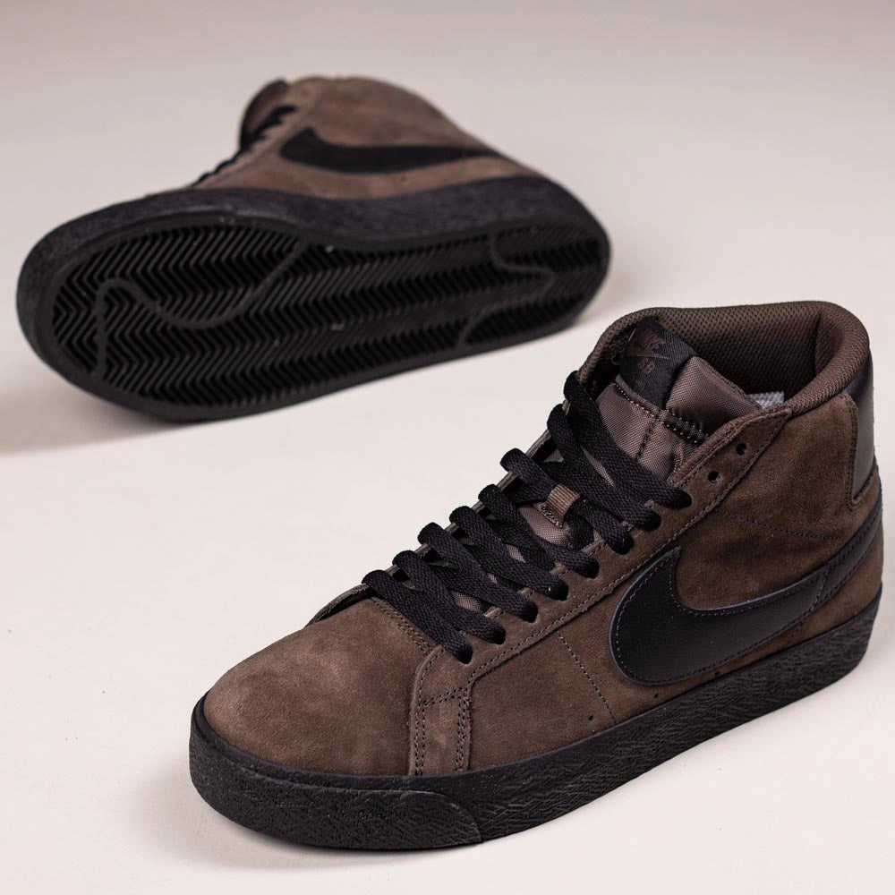 New Nike Huarache Shoes FD0731201 Baroque Brown Black Blazer Mid Nike SB Suede Skateboarding Shoes