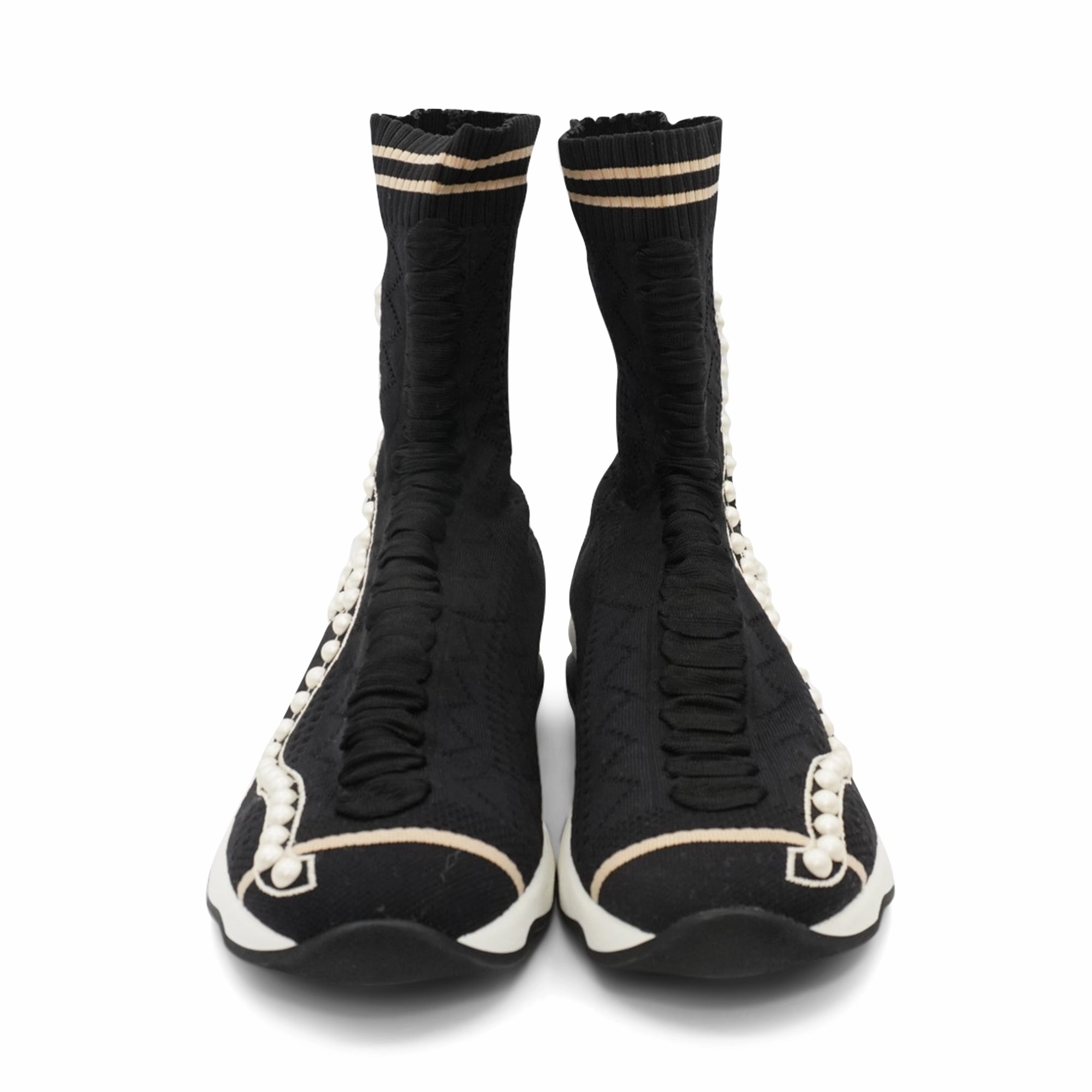 Fendi 'Rockoko' Sock Sneakers - Women's 41 Slouch Pixie Ankle Boots