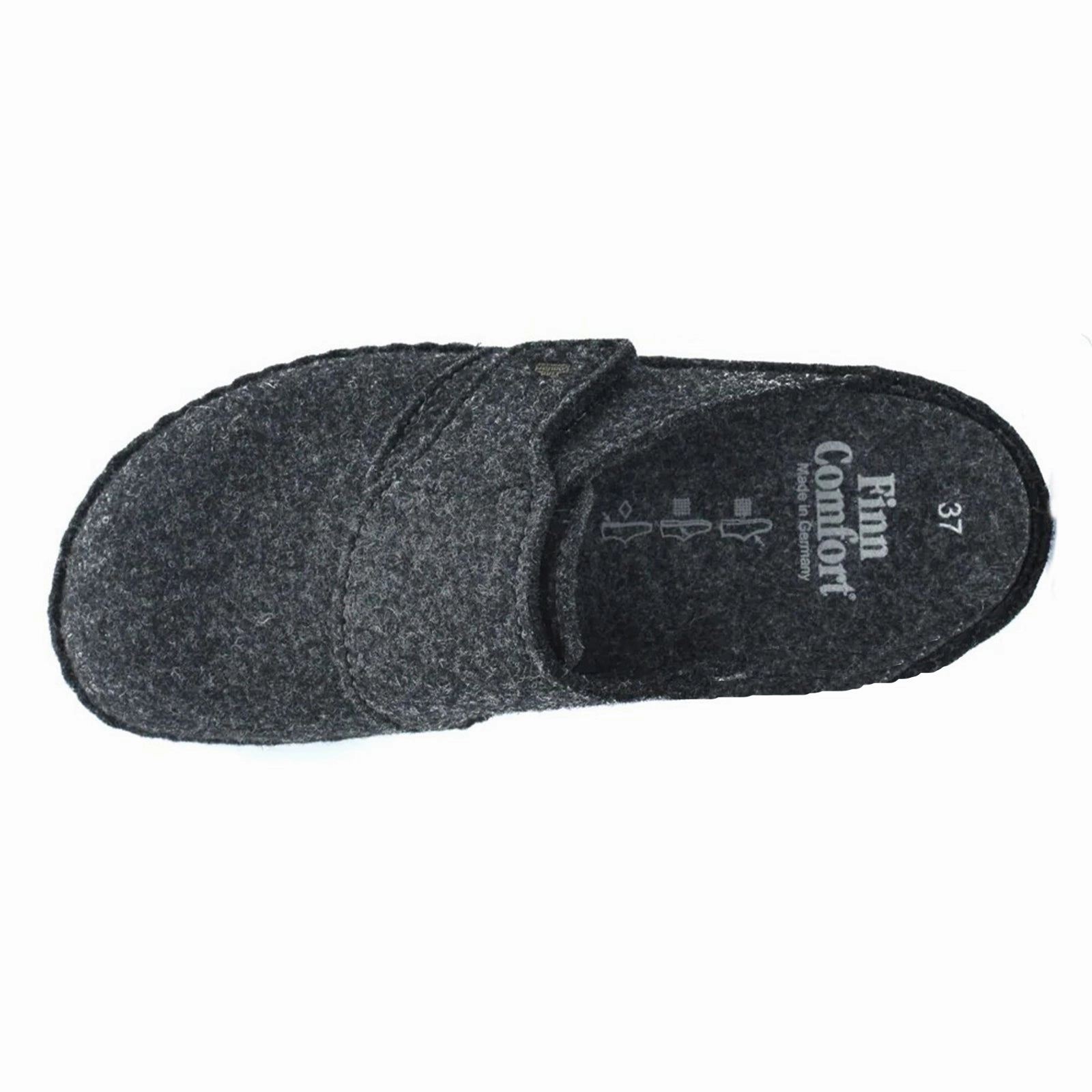 Finn Comfort Tirol Textile Synthetic Men's Slip On Anthracite Sandals Toe Slippers
