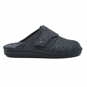 Slip On Shoes Slippers Finn Comfort Tirol Textile Synthetic Men's Slip On Anthracite Sandals