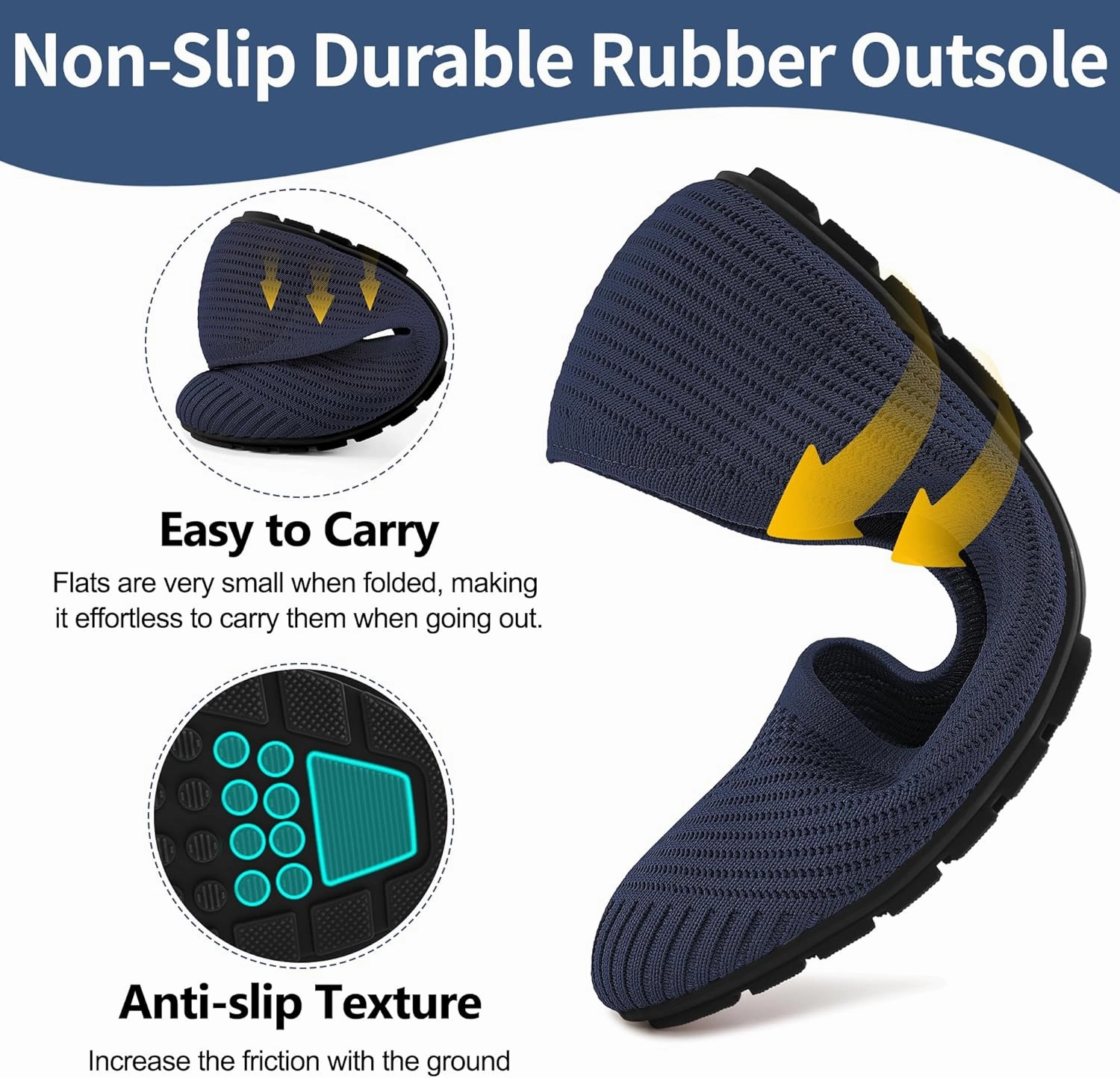 Flats for Women Ballets Shoes: Comfortable Knitted Dressy Work Flats - Ladies Wedding Flat Casual Shoes Asics Tennis Shoes Reviews