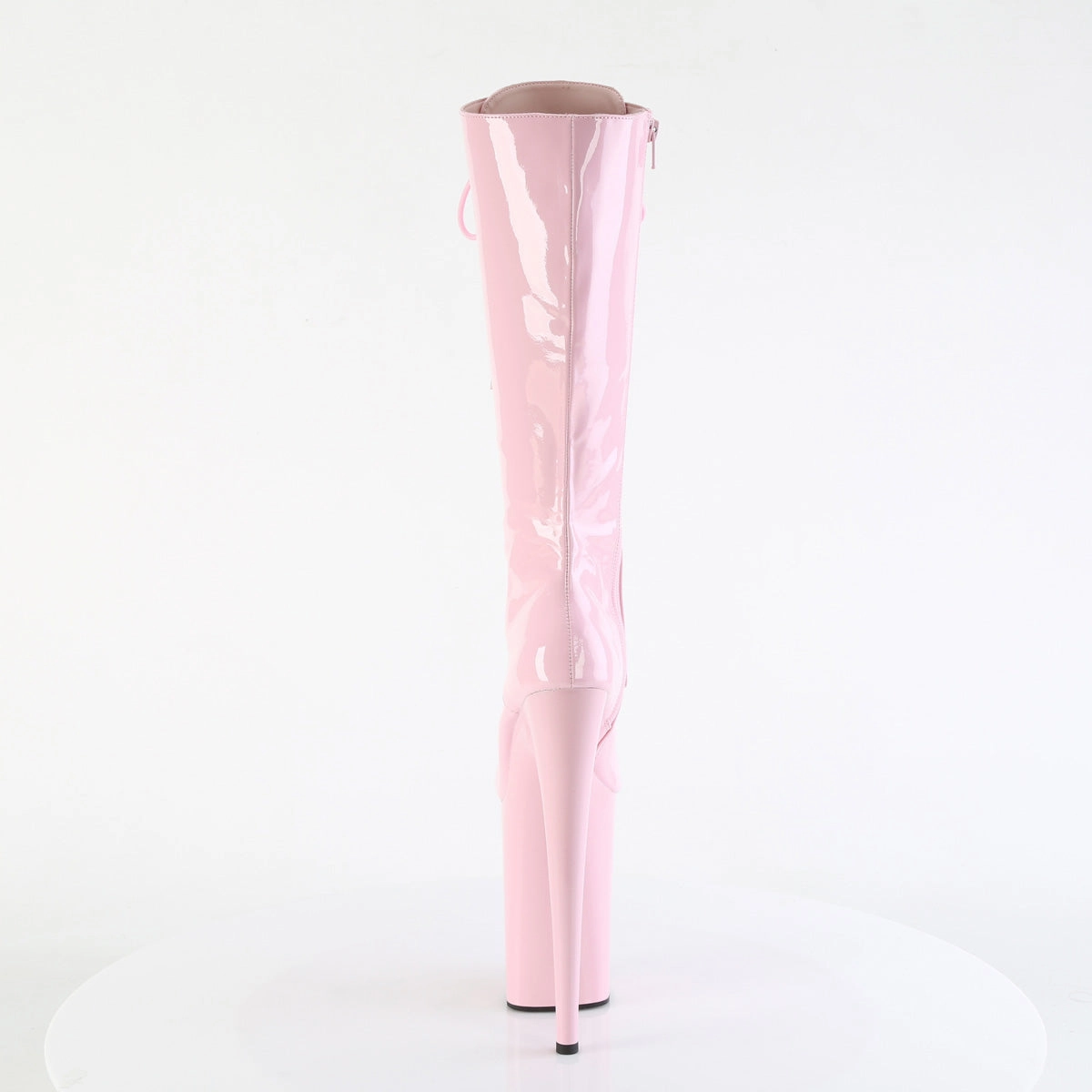 Knee High White Platform Boots 9 Inch Heel INFINITY-2020 Baby Pink Patent