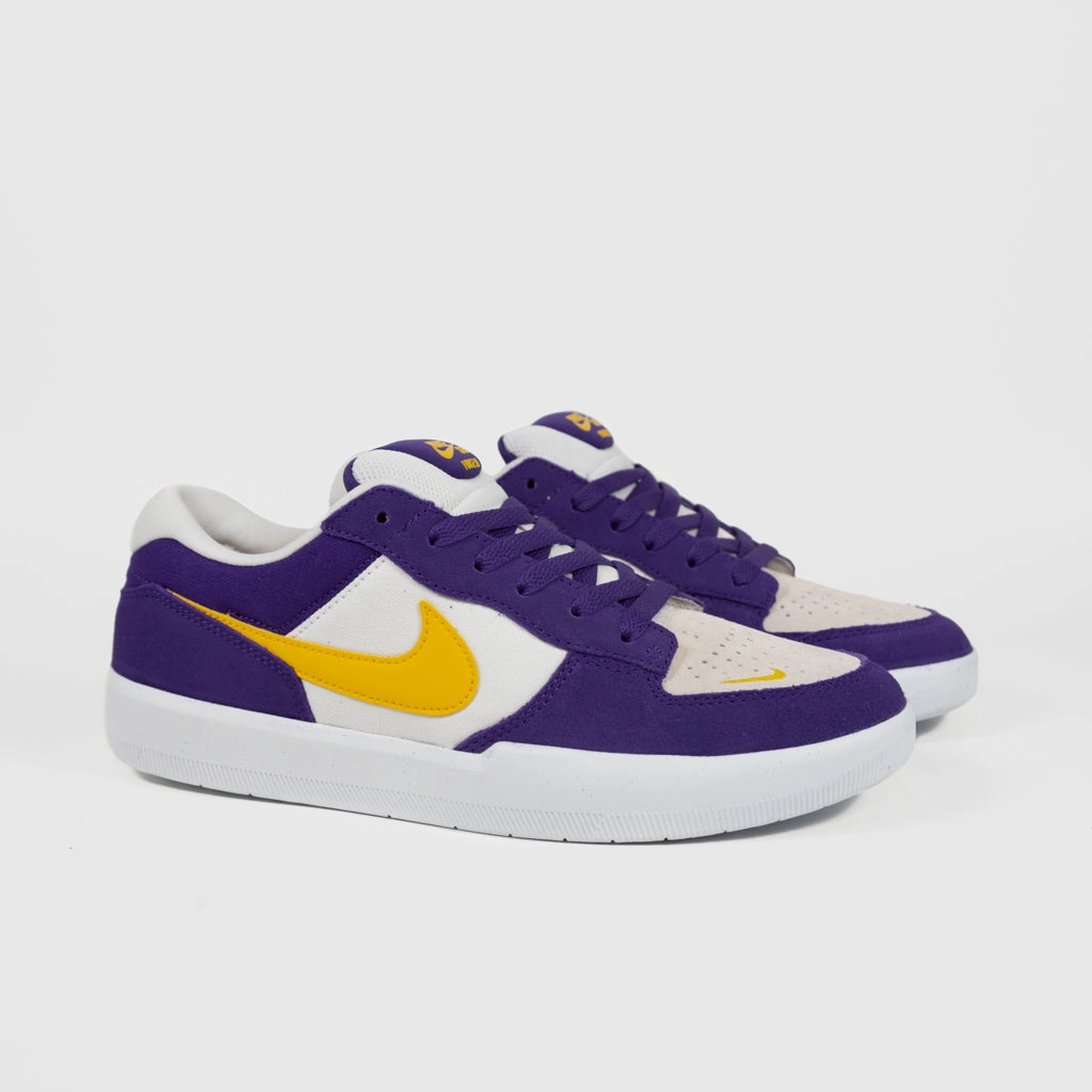 New Nike Shoes Air Force Nike SB - Force 58 Shoes - Court Purple / Amarillo / White