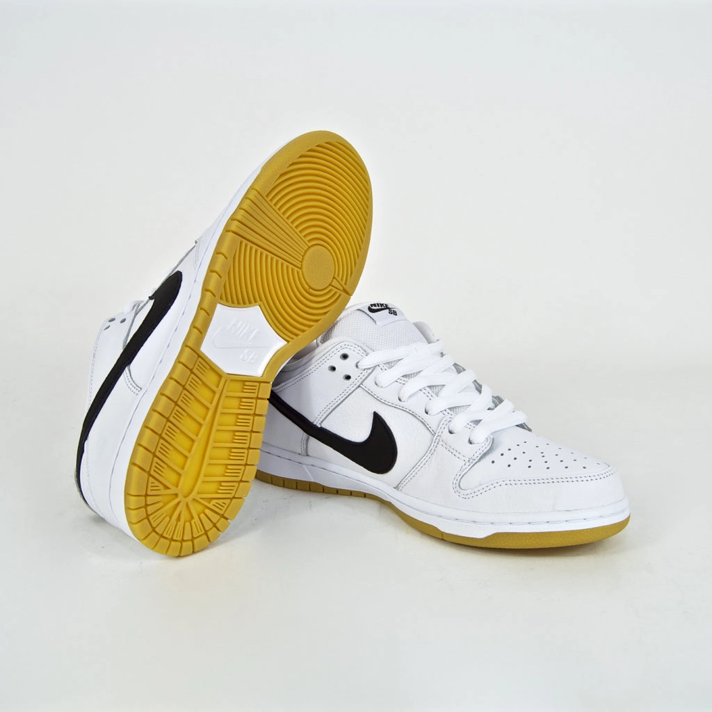 Slip Resistant Nike Shoes Nike SB - Dunk Low Pro Orange Label ISO Shoes - White / Black / Gum