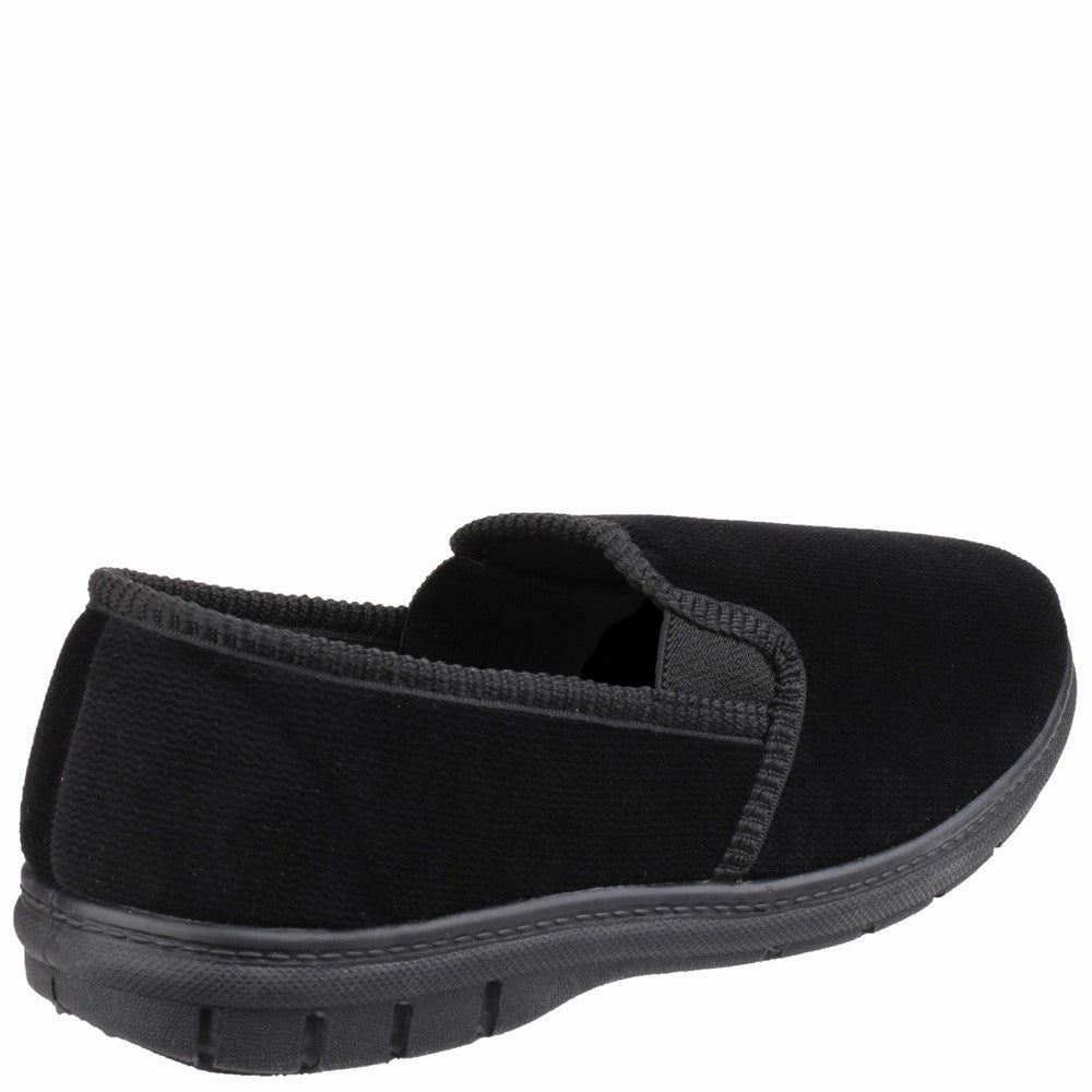 Moccasin Soft Sole Slippers Fleet & Foster John Twin Gusset Memory Foam Slipper