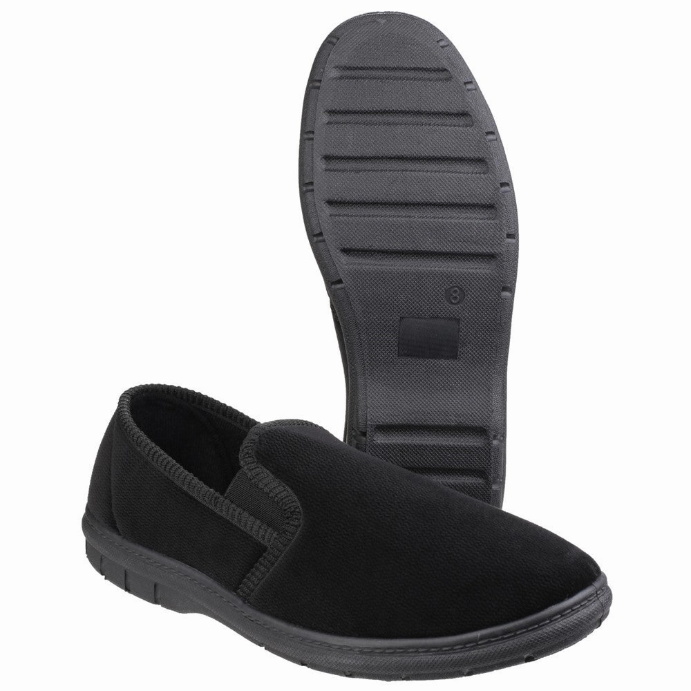 Fleet & Foster John Twin Gusset Memory Foam Slipper Slides Shoes