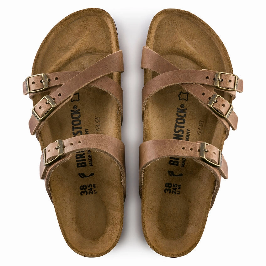Franca Oiled Leather Tobacco Brown Flip Flops