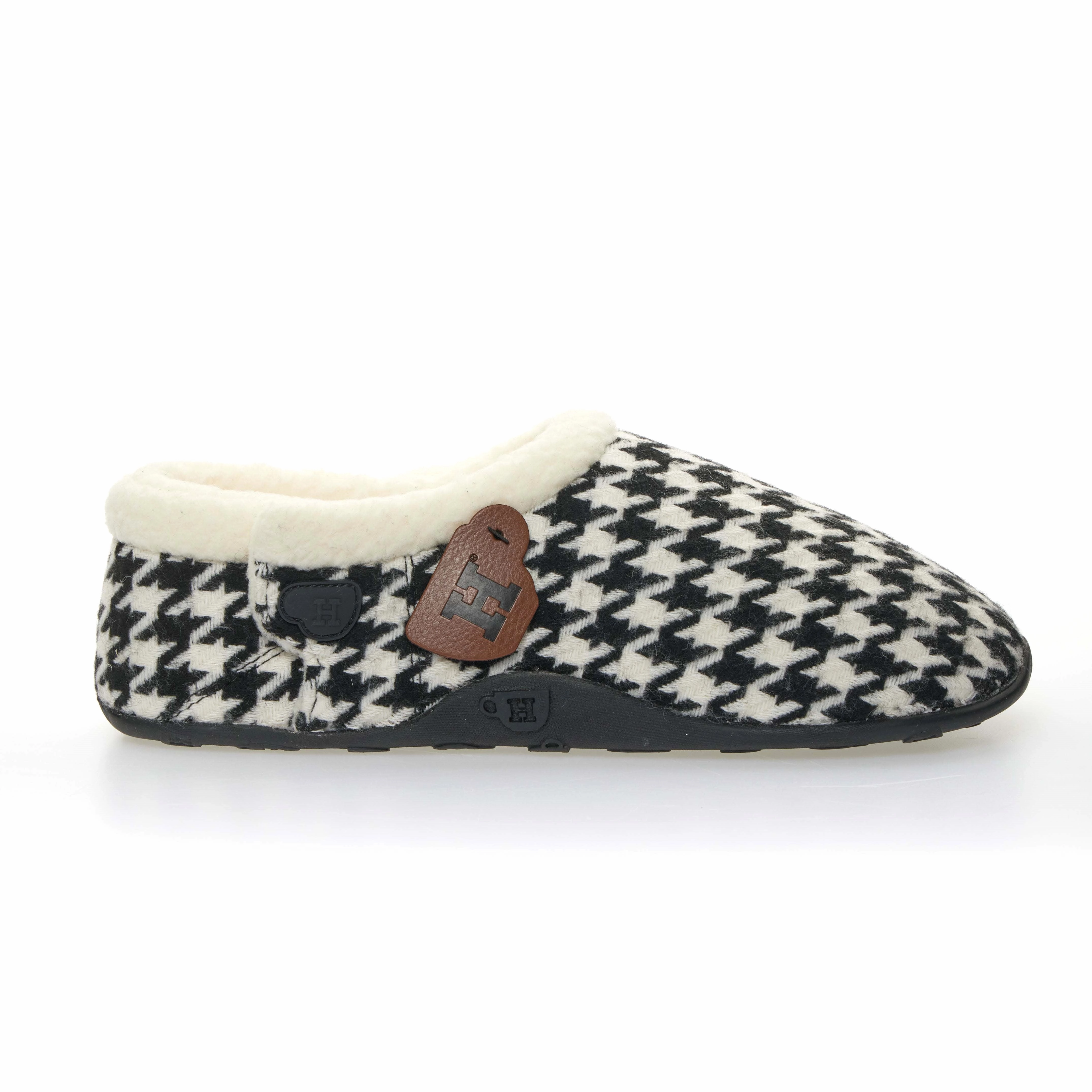 Freeze - Black & White Dogtooth Men's Slippers Reflexology Slippers