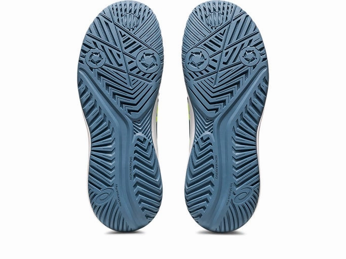 Asics Kids Gel Resolution 9 GS - Steel Blue/Hazard Green Carolina Tennis Shoes