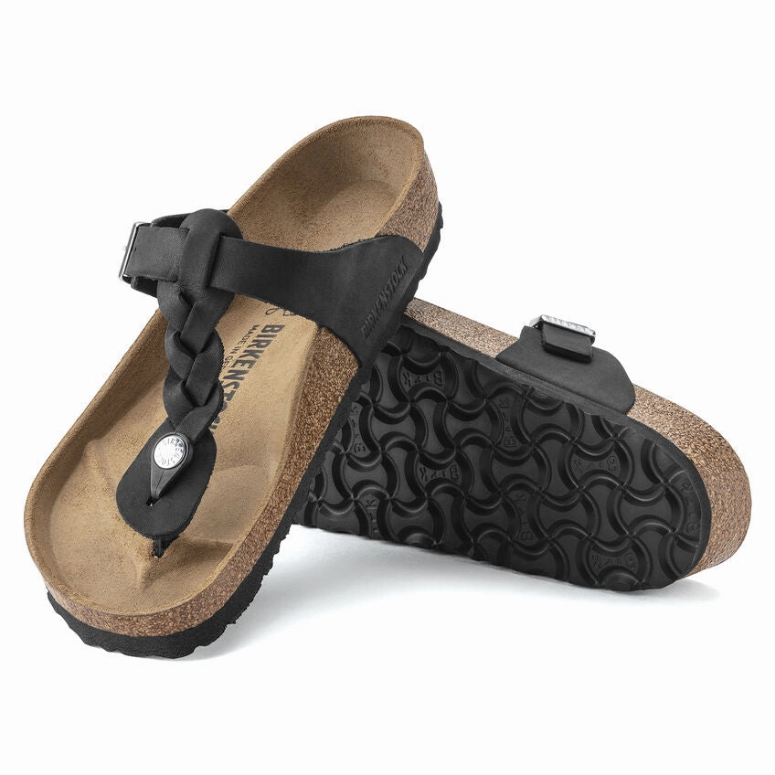 Highwood Slip On Gizeh Braided Black Oiled Leather