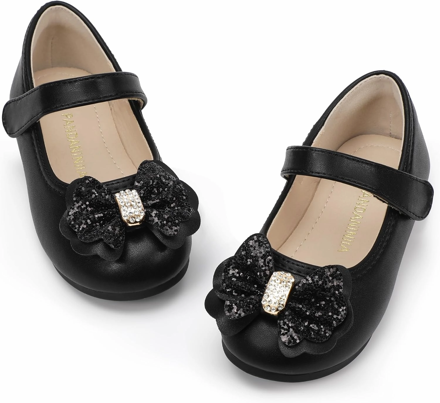 PANDANINJIA Flower Girl Shoes Toddler Little Kid Ballet Flats Pearls Wedding Party Mary Jane Girls Dress Shoes Asic Aggressor Wrestling Shoes