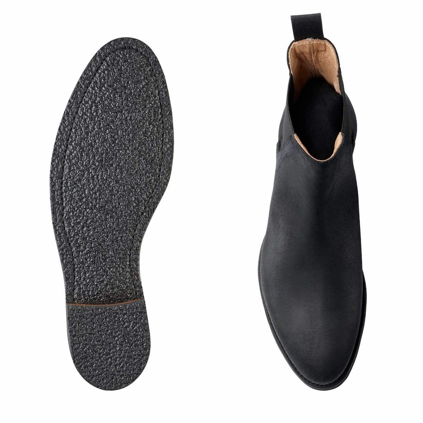 Truffle Chunky Heeled Chealsea Boots Rachel Black Rough-Out Suede