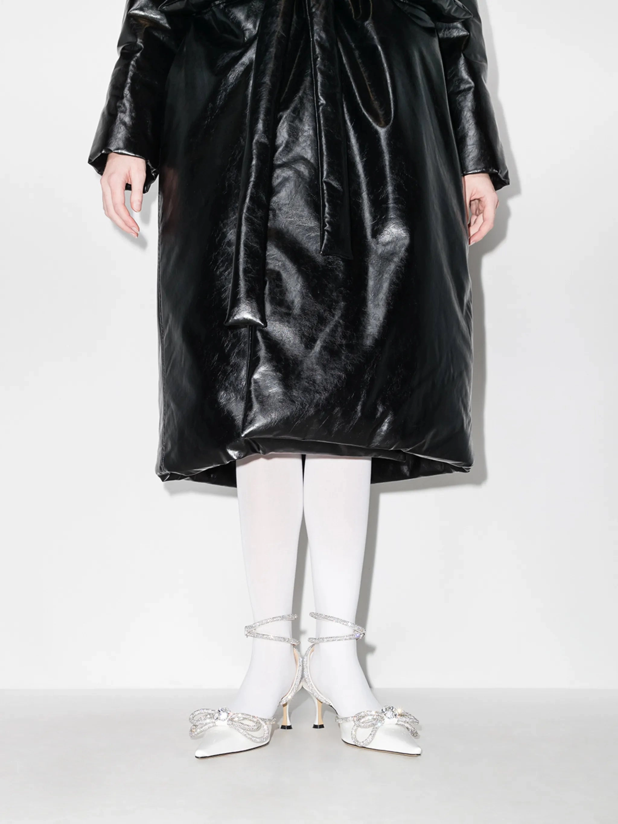 Paisley Ankle Boots Double Bow 65mm leather pumps